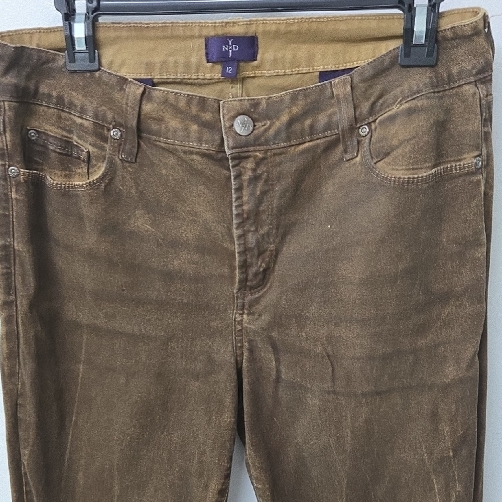 NYDJ Women's Distressed Brown Skinny Jeans